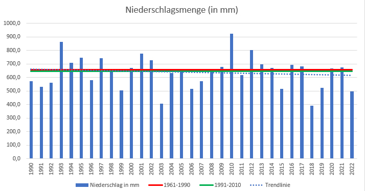 Niederschlag seit 1990